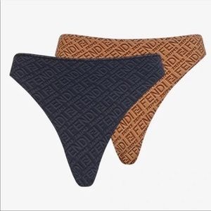 Fendi x Skims High Leg Bikini Pack Black/ California XXS